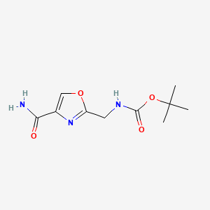 molecular formula C10H15N3O4 B573328 Tert-butyl (4-carbamoyloxazol-2-YL)methylcarbamate CAS No. 182120-97-4