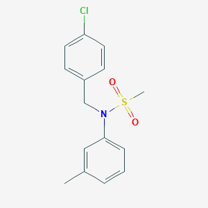 molecular formula C15H16ClNO2S B5733446 N-(4-chlorobenzyl)-N-(3-methylphenyl)methanesulfonamide 