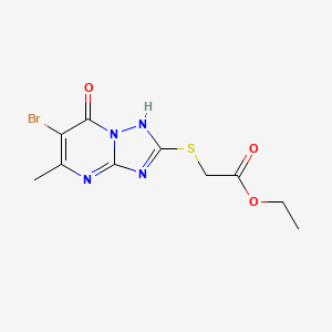 molecular formula C10H11BrN4O3S B5733667 ethyl 2-[(6-bromo-5-methyl-7-oxo-1H-[1,2,4]triazolo[1,5-a]pyrimidin-2-yl)sulfanyl]acetate 