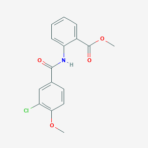 molecular formula C16H14ClNO4 B5733766 Methyl 2-{[(3-chloro-4-methoxyphenyl)carbonyl]amino}benzoate 
