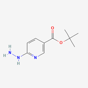 molecular formula C10H15N3O2 B573379 tert-Butyl 6-hydrazinylnicotinate CAS No. 163213-19-2