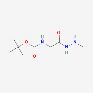 molecular formula C8H17N3O3 B573380 tert-Butyl (2-(2-methylhydrazinyl)-2-oxoethyl)carbamate CAS No. 186032-80-4