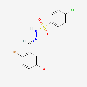 molecular formula C14H12BrClN2O3S B5733974 N-[(E)-(2-bromo-5-methoxyphenyl)methylideneamino]-4-chlorobenzenesulfonamide 