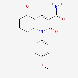 molecular formula C17H16N2O4 B5734019 1-(4-methoxyphenyl)-2,5-dioxo-1,2,5,6,7,8-hexahydro-3-quinolinecarboxamide 