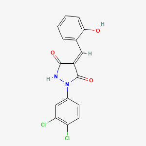 molecular formula C16H10Cl2N2O3 B5734026 (4E)-1-(3,4-dichlorophenyl)-4-[(2-hydroxyphenyl)methylidene]pyrazolidine-3,5-dione 
