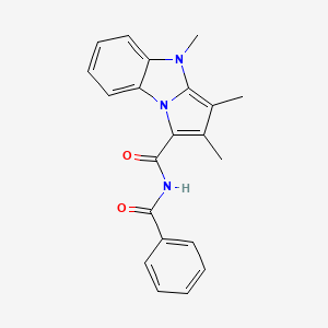 molecular formula C21H19N3O2 B5734052 N-benzoyl-2,3,4-trimethyl-4H-pyrrolo[1,2-a]benzimidazole-1-carboxamide 