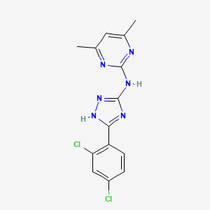 molecular formula C14H12Cl2N6 B5734146 N-[5-(2,4-dichlorophenyl)-1H-1,2,4-triazol-3-yl]-4,6-dimethylpyrimidin-2-amine 