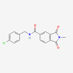 molecular formula C17H13ClN2O3 B5734317 N-(4-chlorobenzyl)-2-methyl-1,3-dioxo-5-isoindolinecarboxamide 