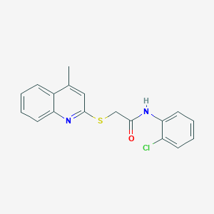 molecular formula C18H15ClN2OS B5734399 N-(2-chlorophenyl)-2-(4-methylquinolin-2-yl)sulfanylacetamide 