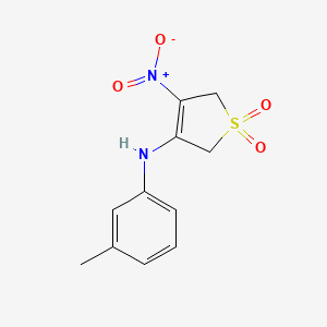 molecular formula C11H12N2O4S B5734657 N-(3-methylphenyl)-4-nitro-1,1-dioxo-2,5-dihydrothiophen-3-amine 