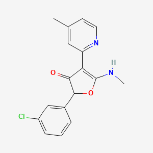 2-(3-Chlorophenyl)-5-(methylamino)-4-(4-methylpyridin-2-yl)furan-3-one