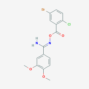 molecular formula C16H14BrClN2O4 B5734778 N'-[(5-bromo-2-chlorobenzoyl)oxy]-3,4-dimethoxybenzenecarboximidamide 