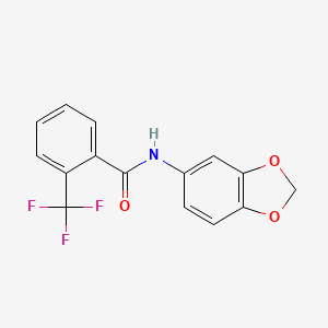 molecular formula C15H10F3NO3 B5734891 N-1,3-benzodioxol-5-yl-2-(trifluoromethyl)benzamide 