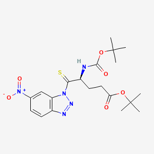 molecular formula C20H27N5O6S B573491 Boc-ThionoGlu(OtBu)-1-(6-nitro)benzotriazolide CAS No. 184951-90-4