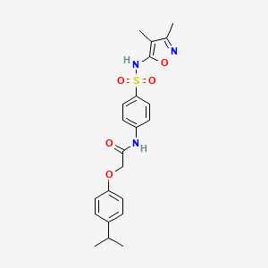 molecular formula C22H25N3O5S B5734962 N-{4-[(3,4-dimethyl-1,2-oxazol-5-yl)sulfamoyl]phenyl}-2-[4-(propan-2-yl)phenoxy]acetamide 