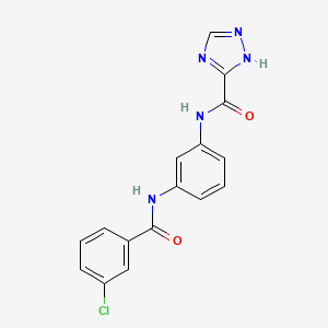 molecular formula C16H12ClN5O2 B5735016 N-[3-[(3-chlorobenzoyl)amino]phenyl]-1H-1,2,4-triazole-5-carboxamide 
