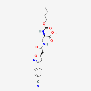 methyl (2R)-2-(butoxycarbonylamino)-3-[[2-[(5R)-3-(4-cyanophenyl)-4,5-dihydro-1,2-oxazol-5-yl]acetyl]amino]propanoate