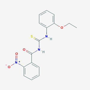 molecular formula C16H15N3O4S B5735154 N-[(2-ethoxyphenyl)carbamothioyl]-2-nitrobenzamide 