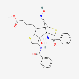 molecular formula C28H31N3O6S2 B5735270 methyl 4-[(11Z)-1,3-dibenzamido-2-hydroxy-11-hydroxyimino-5,9-dithiatricyclo[6.2.1.02,6]undecan-7-yl]butanoate 