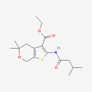 molecular formula C17H25NO4S B5735330 Ethyl 5,5-dimethyl-2-(3-methylbutanoylamino)-4,7-dihydrothieno[2,3-c]pyran-3-carboxylate 