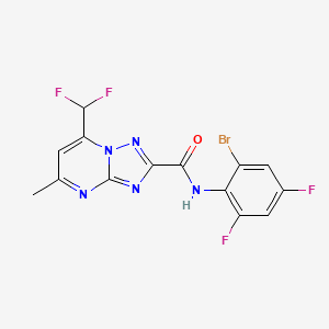 molecular formula C14H8BrF4N5O B5735369 N-(2-bromo-4,6-difluorophenyl)-7-(difluoromethyl)-5-methyl[1,2,4]triazolo[1,5-a]pyrimidine-2-carboxamide 