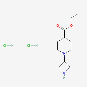 molecular formula C11H22Cl2N2O2 B573550 Ethyl 1-(3-azetidinyl)-4-piperidinecarboxylate dihydrochloride CAS No. 178311-45-0