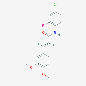 molecular formula C17H15ClFNO3 B5735656 N-(4-chloro-2-fluorophenyl)-3-(3,4-dimethoxyphenyl)acrylamide 