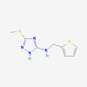 molecular formula C8H10N4S2 B5735696 N-[3-(METHYLSULFANYL)-1H-1,2,4-TRIAZOL-5-YL]-N-(2-THIENYLMETHYL)AMINE 
