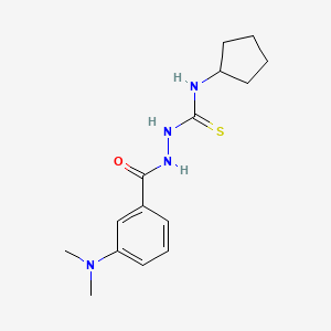 molecular formula C15H22N4OS B5735781 N-cyclopentyl-2-[3-(dimethylamino)benzoyl]hydrazinecarbothioamide 