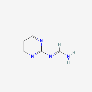 molecular formula C5H6N4 B573584 N-(Pyrimidin-2-yl)formimidamide CAS No. 193413-21-7