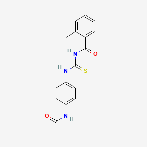 molecular formula C17H17N3O2S B5735855 N-{[4-(acetylamino)phenyl]carbamothioyl}-2-methylbenzamide 