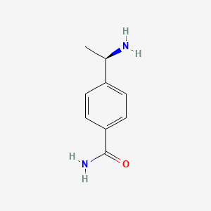molecular formula C9H12N2O B573586 (R)-4-(1-Aminoethyl)benzamide CAS No. 173898-21-0