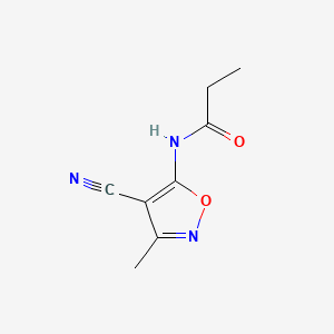 molecular formula C8H9N3O2 B573588 N-(4-Cyano-3-methylisoxazol-5-yl)propionamide CAS No. 162702-89-8