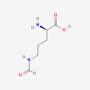 molecular formula C6H12N2O3 B573592 N~5~-Formyl-D-ornithine CAS No. 160200-91-9