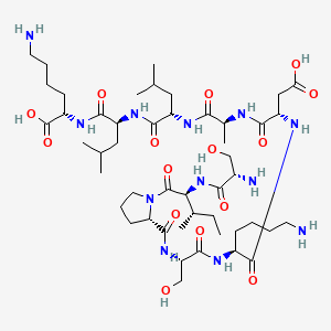 molecular formula C48H86N12O15 B573598 Sodefrin CAS No. 161928-96-7
