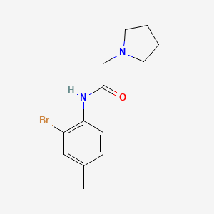 molecular formula C13H17BrN2O B5736076 N-(2-bromo-4-methylphenyl)-2-(1-pyrrolidinyl)acetamide 