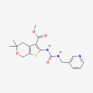 molecular formula C18H21N3O4S B5736092 methyl 5,5-dimethyl-2-({[(3-pyridinylmethyl)amino]carbonyl}amino)-4,7-dihydro-5H-thieno[2,3-c]pyran-3-carboxylate 