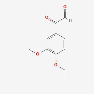 molecular formula C11H12O4 B573623 (4-Ethoxy-3-methoxyphenyl)(oxo)acetaldehyde CAS No. 186255-43-6