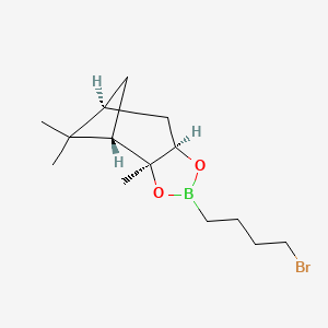 molecular formula C14H24BBrO2 B573625 (3aS,4S,6S,7aR)-2-(4-Bromobutyl)-3a,5,5-trimethylhexahydro-4,6-methanobenzo[d][1,3,2]dioxaborole CAS No. 165881-36-7