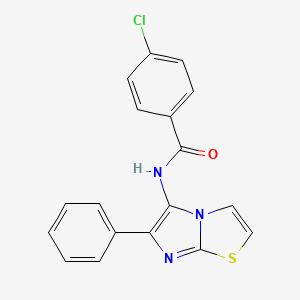 molecular formula C18H12ClN3OS B5736271 4-chloro-N-(6-phenylimidazo[2,1-b][1,3]thiazol-5-yl)benzamide 