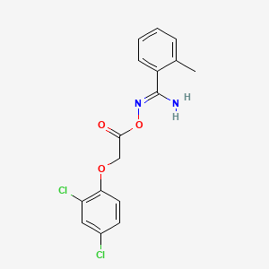 molecular formula C16H14Cl2N2O3 B5736286 N'-{[(2,4-dichlorophenoxy)acetyl]oxy}-2-methylbenzenecarboximidamide 
