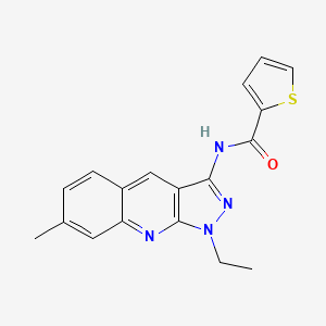 molecular formula C18H16N4OS B5736360 N-(1-ethyl-7-methyl-1H-pyrazolo[3,4-b]quinolin-3-yl)-2-thiophenecarboxamide 