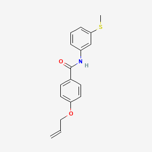 molecular formula C17H17NO2S B5736366 N-[3-(methylsulfanyl)phenyl]-4-(prop-2-en-1-yloxy)benzamide 