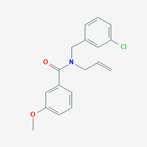 molecular formula C18H18ClNO2 B5736383 N-[(3-chlorophenyl)methyl]-3-methoxy-N-prop-2-enylbenzamide 