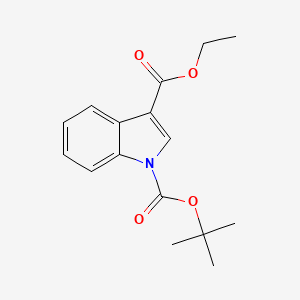 molecular formula C16H19NO4 B573643 Ethyl 1-(tert-butoxycarbonyl)indole-3-carboxylate CAS No. 177200-90-7