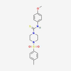 molecular formula C19H23N3O3S2 B5736439 N-(4-methoxyphenyl)-4-[(4-methylphenyl)sulfonyl]-1-piperazinecarbothioamide 