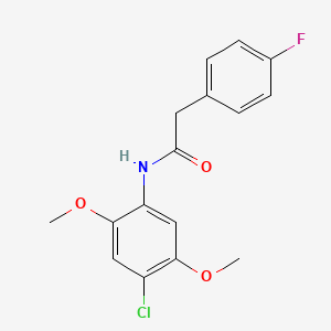 molecular formula C16H15ClFNO3 B5736471 N-(4-chloro-2,5-dimethoxyphenyl)-2-(4-fluorophenyl)acetamide 