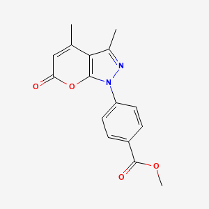 molecular formula C16H14N2O4 B5736554 methyl 4-(3,4-dimethyl-6-oxopyrano[2,3-c]pyrazol-1(6H)-yl)benzoate 