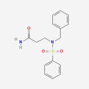 molecular formula C16H18N2O3S B5736561 N~3~-benzyl-N~3~-(phenylsulfonyl)-beta-alaninamide 