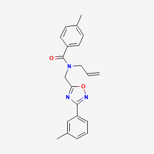 molecular formula C21H21N3O2 B5736615 N-allyl-4-methyl-N-{[3-(3-methylphenyl)-1,2,4-oxadiazol-5-yl]methyl}benzamide 